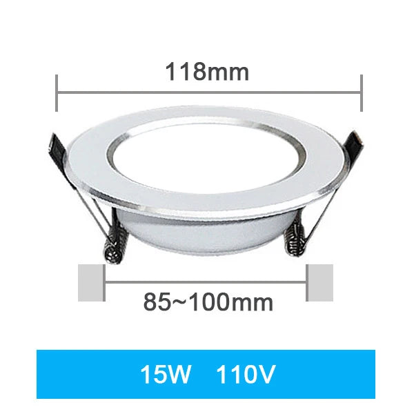 Recessed LED Ceiling Downlight 3W 5W 7W 9W 12W 15W 18W Round Epistar 110V 220V