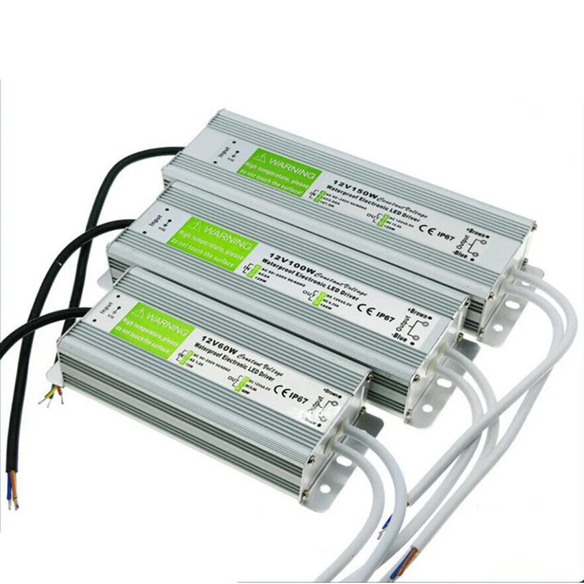 IP67 Waterproof LED Power Supply 12V 24V 10W-250W AC 100-240V CE UL RoHS FCC