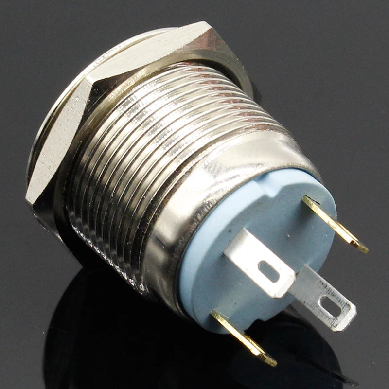 Waterproof Momentary Stainless Steel Push Button Switch 19mm 5A LED 5V 12V 24V 220V Red Green Blue Yellow White Panel Mount