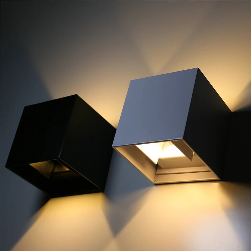 Square IP65 LED Outdoor Wall Light 7W 12W 20W COB PIR Optional 120° AC 85-265V 50,000hr