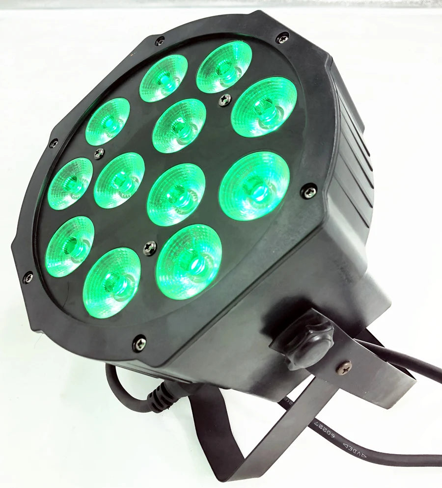 12x RGBWAUV 6-in-1 LED PAR Stage Light 18W DMX 6/10CH 45° AC 90-240V US Plug DJ Party