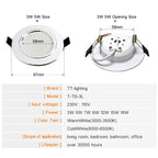 4-Pack LED Recessed Downlight 5W-18W CRI 85+ 120° IP44 AC 85-240V Warm Cool White Silver