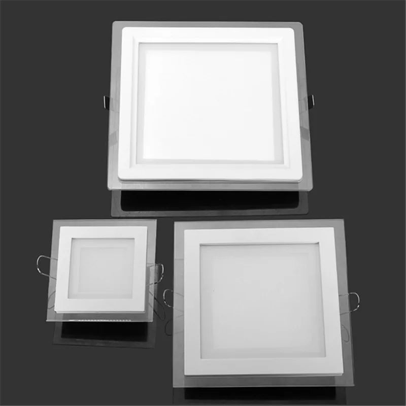 Square LED Panel Downlight 6W 9W 12W 18W 24W 120-Degree Aluminum 85-265V Touch Switch