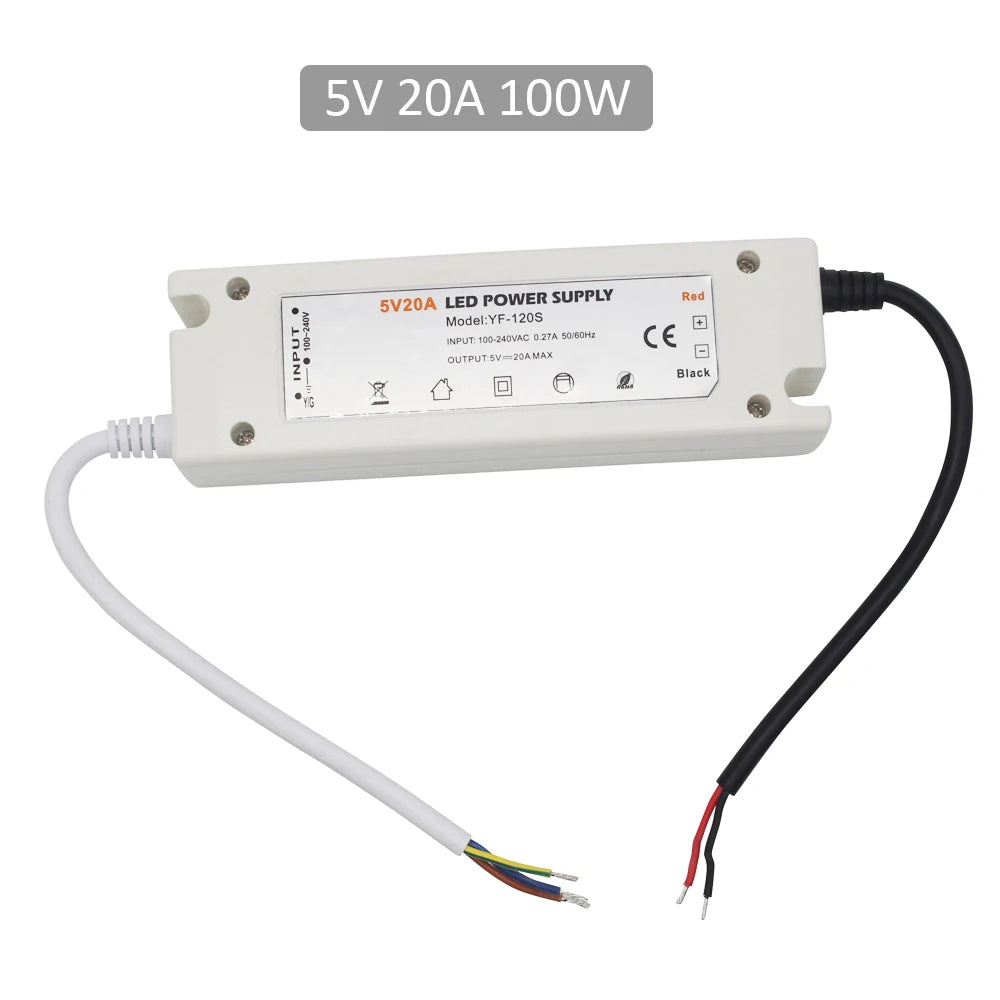 Dual Output LED Power Supply DC 12V DC 5V 60W 72W 100W AC 90-240V Strip Light Driver