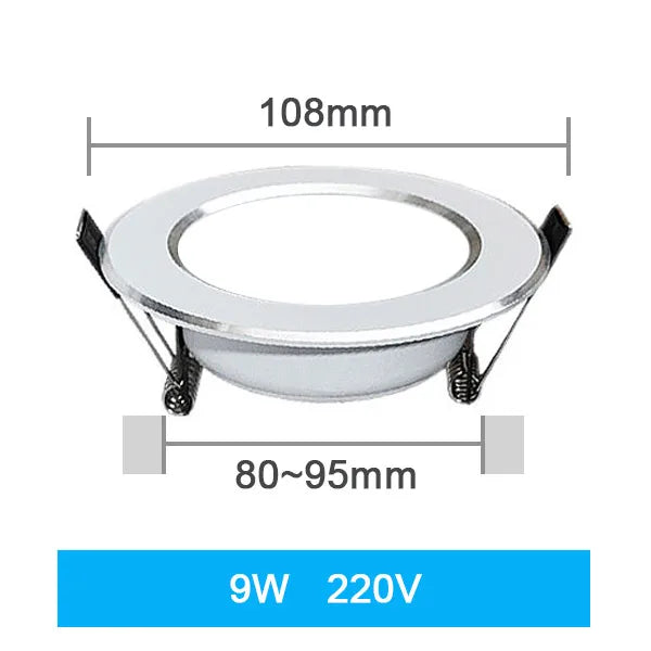 Recessed LED Ceiling Downlight 3W 5W 7W 9W 12W 15W 18W Round Epistar 110V 220V