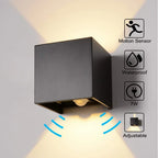 Square IP65 LED Outdoor Wall Light 7W 12W 20W COB PIR Optional 120° AC 85-265V 50,000hr