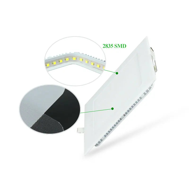 Ultra-Thin 20mm LED Panel Downlight 3W-24W SMD2835 120° Round Square AC 85-265V Driver