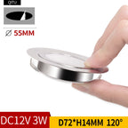4/8-Pack 3W IP65 Stainless Steel LED Spotlight D72mm 55mm Cutout 120° 240-300lm DC 12V