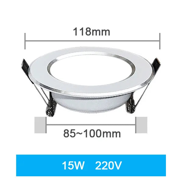 Recessed LED Ceiling Downlight 3W 5W 7W 9W 12W 15W 18W Round Epistar 110V 220V
