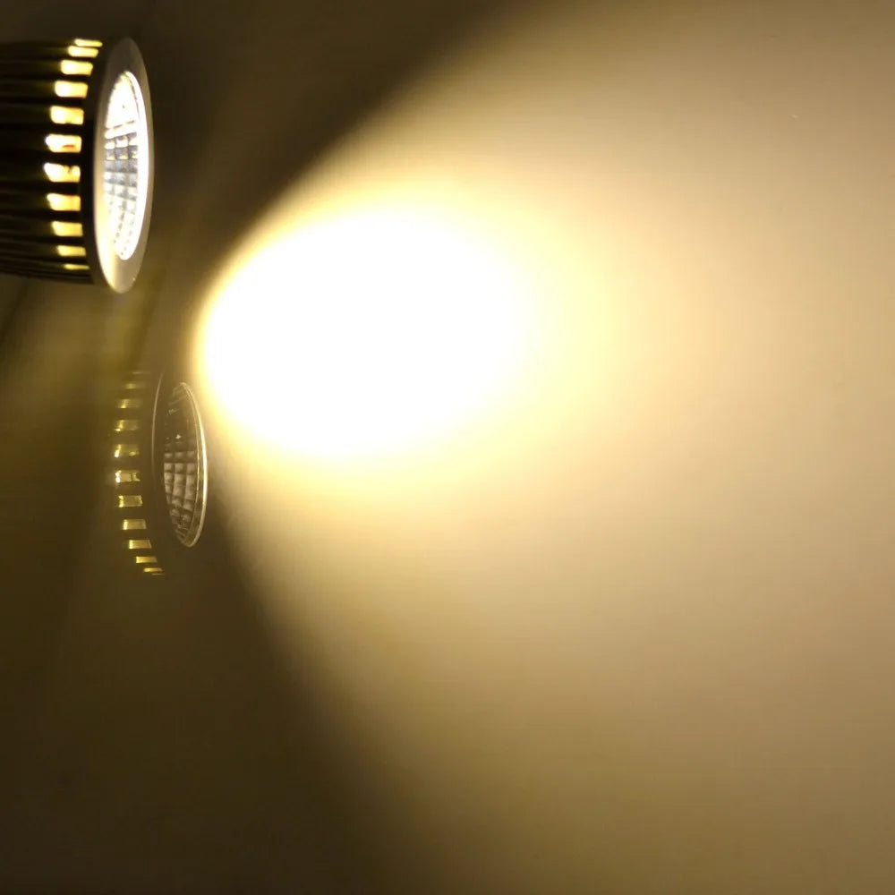 Dimmable Epistar COB LED Spotlight 6W 9W 12W GU10 E27 E14 MR16 CRI 80+ 60° AC 85-265V