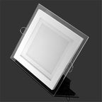 Square LED Panel Downlight 6W 9W 12W 18W 24W 120-Degree Aluminum 85-265V Touch Switch