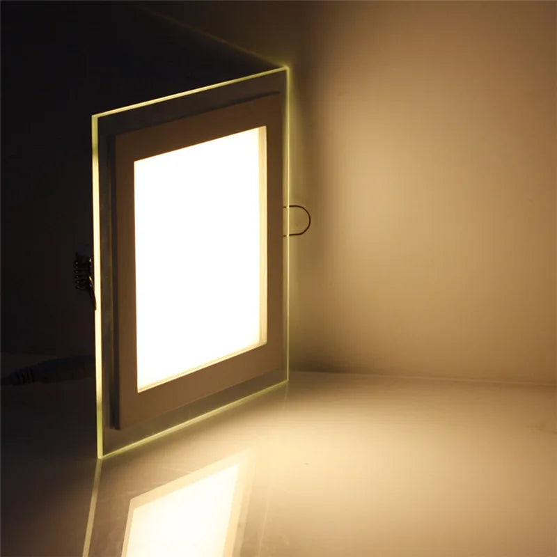 Square LED Panel Downlight 6W 9W 12W 18W 24W 120-Degree Aluminum 85-265V Touch Switch