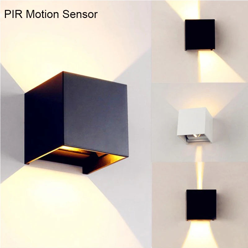 Square IP65 LED Outdoor Wall Light 7W 12W 20W COB PIR Optional 120° AC 85-265V 50,000hr
