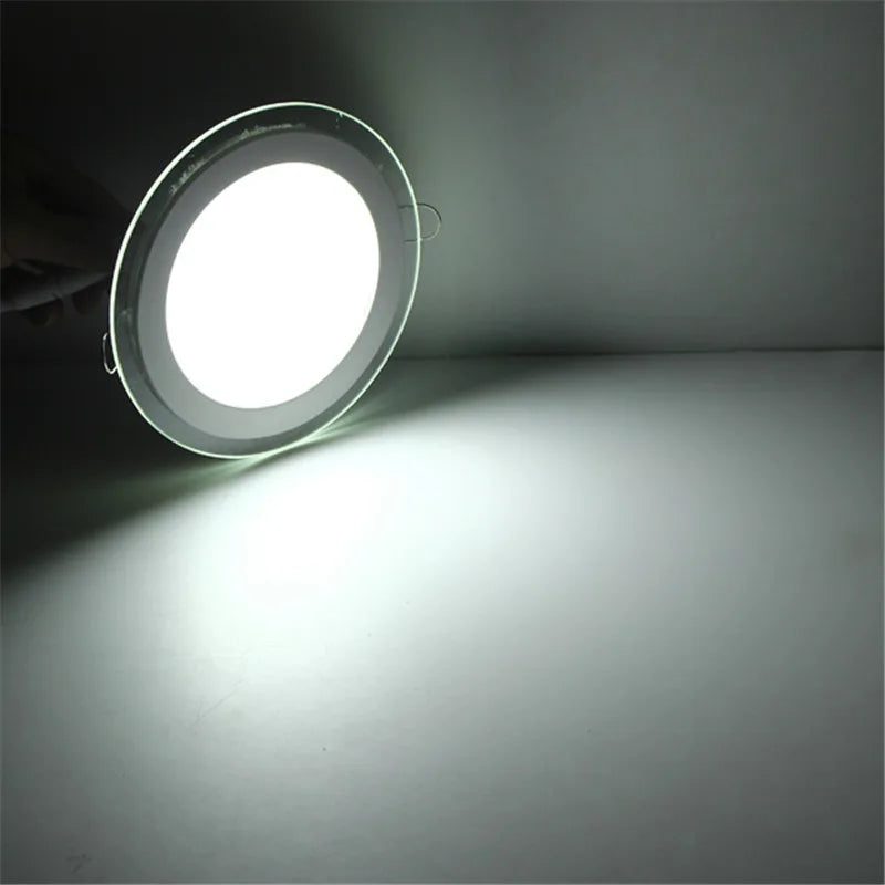 LED Panel Downlight 6W-24W Round Square Glass PF97% 120° AC 85-265V Warm Natural Cool White