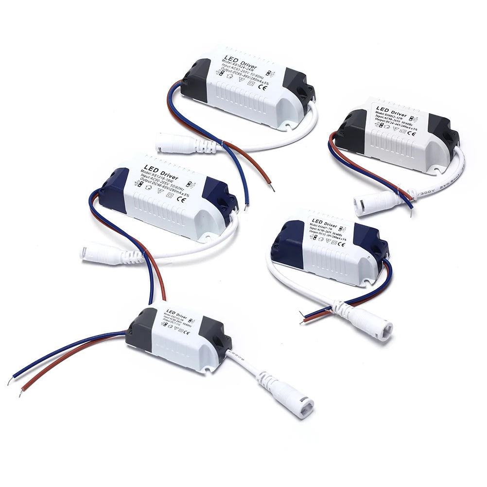 Constant Current LED Driver DC Plug 300mA 1-3W 4-7W 8-12W 12-18W 18-24W AC 85-265V Panel
