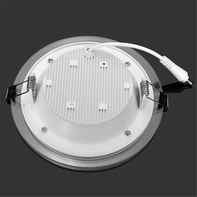 LED Panel Downlight 6W-24W Round Square Glass PF97% 120° AC 85-265V Warm Natural Cool White