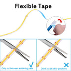 USB DC 5V COB LED Strip Light 320 LED/m 8mm PCB CRI 90 IP33 0.5m to 5m Warm White Natural White Cool White Red Green Blue Yellow Flexible Tape