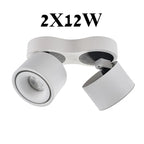 Foldable 360° Rotatable Dimmable COB LED Surface Downlight 7W-16W Double-Head to 32W Black