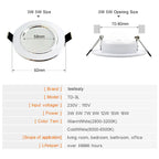 10-Pack LED Recessed Downlight 3W 5W 7W 9W 12W 15W 18W Epistar 120° AC 110-240V 30,000hr