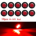 LED Side Marker Light 3-LED 1W 300lm DC 10-30V 12V 24V 5 Colors 10-Pack Truck Trailer