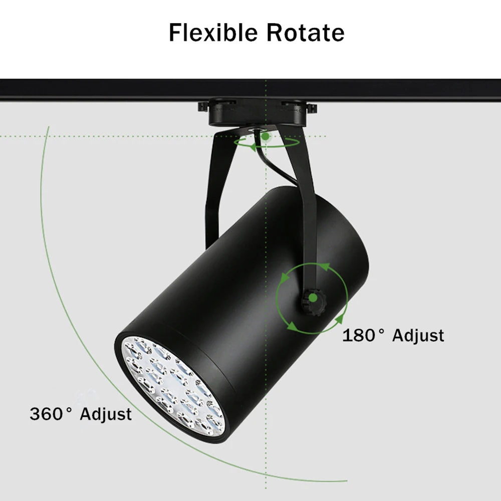 LED Track Light 6W 12W Aviation Aluminum Cree Chips 24° CRI 80+ 100-110lm/W AC 85-265V