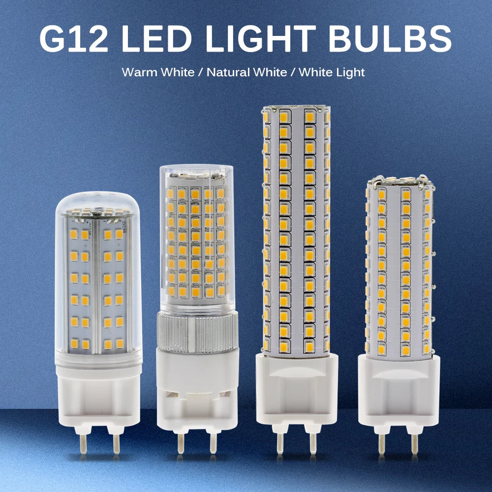 G12 LED Corn Bulb 10W 12W 15W SMD 2835 Epistar 360 Degree AC 85-265V Warm White Neutral White Cool White Clear or No Cover