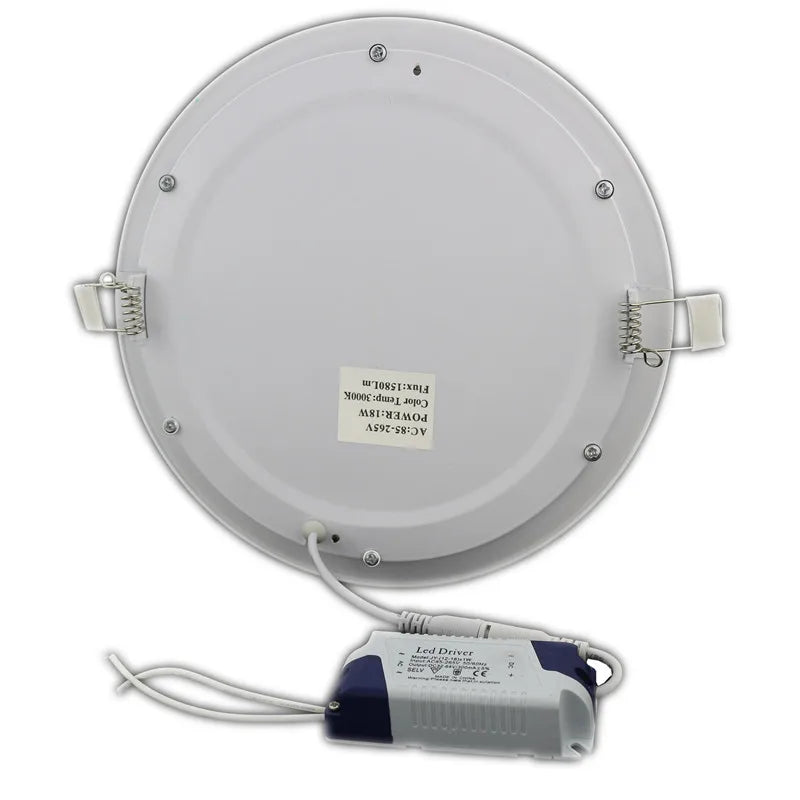 Ultra-Thin LED Recessed Panel Downlight 3W 6W 9W 12W 15W 18W SMD2835 Round AC 85-265V