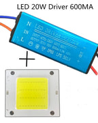 COB High-Power LED Chip + Driver Kit 10W 20W 30W 50W 100-130lm/W AC 85-265V Floodlight