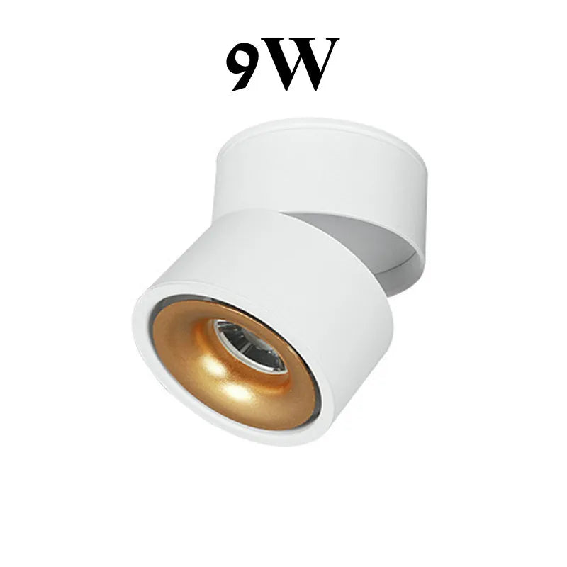 Foldable 360° Rotatable Dimmable COB LED Surface Downlight 7W-16W Double-Head to 32W Black