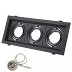 Square GU10 MR16 Recessed Downlight Frame Bracket Single Double Triple Ring Adjustable