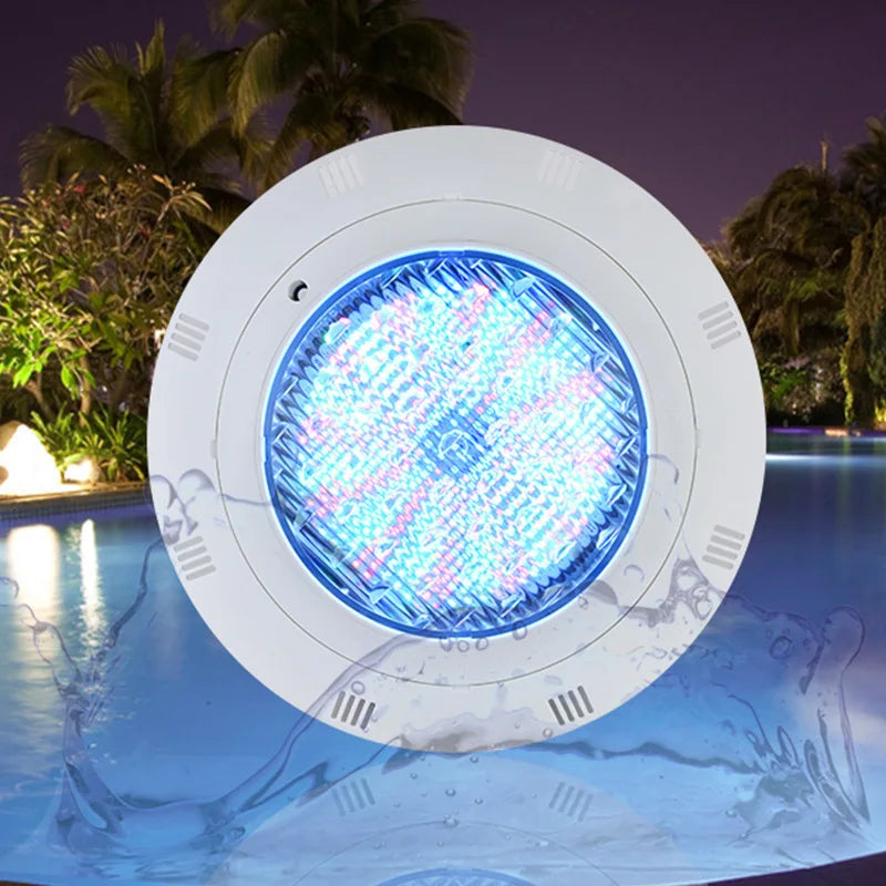 RGB LED Pool Light 20W 30W 40W 50W IP68 AC 12V 120° 30m Remote Resin-Filled ABS Pool Lamp