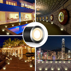 Solar LED Deck Recessed Ground Light IP67 Warm White Neutral White ABS Stainless Steel PC Built-in 2200mAh Battery 6 Pack 8 Pack