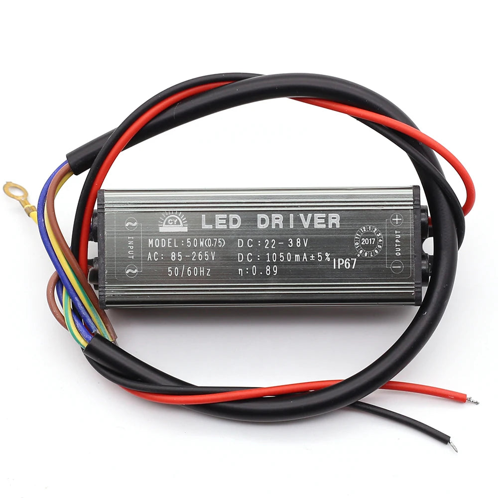 IP67 LED Driver 10W 20W 30W 50W AC 100-265V to DC 20-38V Constant Current Waterproof Floodlight