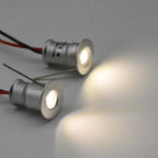 IP65 Mini LED Spotlight 1W DC 12V 100lm Epistar CRI 80 15mm or 25mm Cutout Aluminum Brushed Nickel 4 Beam Angles Cabinet Stair