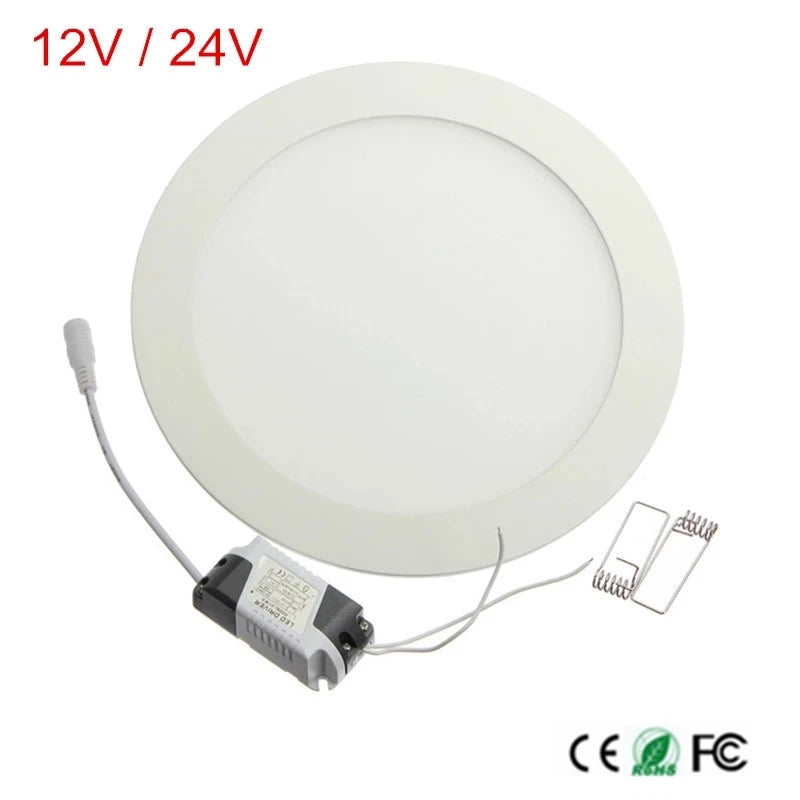 Ultra-Thin 12mm LED Recessed Panel Downlight DC 12V 24V 3W-25W 120° PF97% + Driver