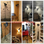 Industrial Retro Tripod Floor Lamp E27 Metal Iron Black Vintage Knob Switch AC 90-260V