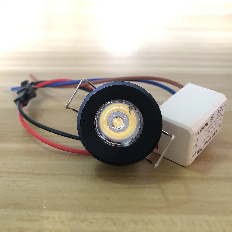 1.5W 3W Mini Bridgelux LED Spotlight 130-260lm 30° CRI 85+ AC/DC 12V-265V 9-Color Black White