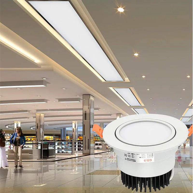 Dimmable COB LED Recessed Downlight 5W 7W 9W 12W 15W 18W Epistar 60-Degree CRI 85+ 85-265V