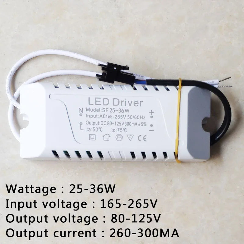Constant Current LED Driver 240-300mA 3W-50W SM Plug AC 90-265V Short Circuit Protection