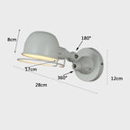 Loft Retro Wrought Iron LED Wall Lamp E14 Single Head Downlight Forged Adjustable AC 90-260V Bedroom Living Room Kitchen Black White
