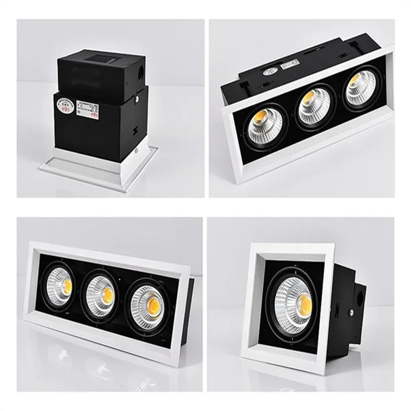 Dimmable COB LED Recessed Downlight 10W 20W 30W 24-Degree CRI 85+ 85-265V Commercial