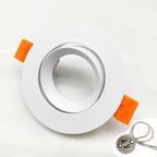 GU10 MR16 Recessed Downlight Mounting Frame Aluminum White Black Single Ring 75mm Cutout
