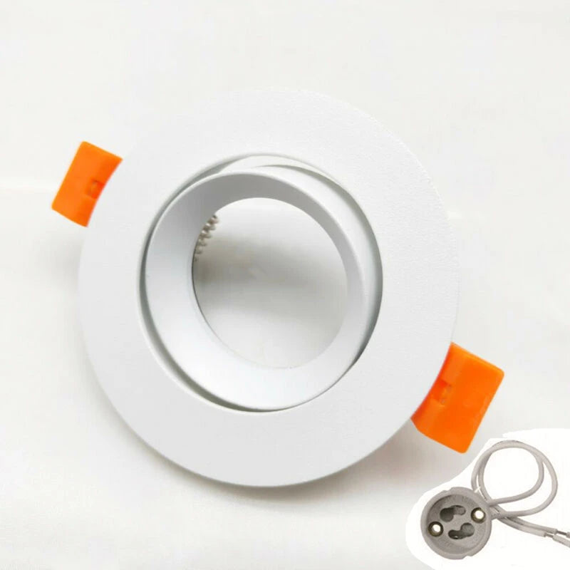 GU10 MR16 Recessed Downlight Mounting Frame Aluminum White Black Single Ring 75mm Cutout