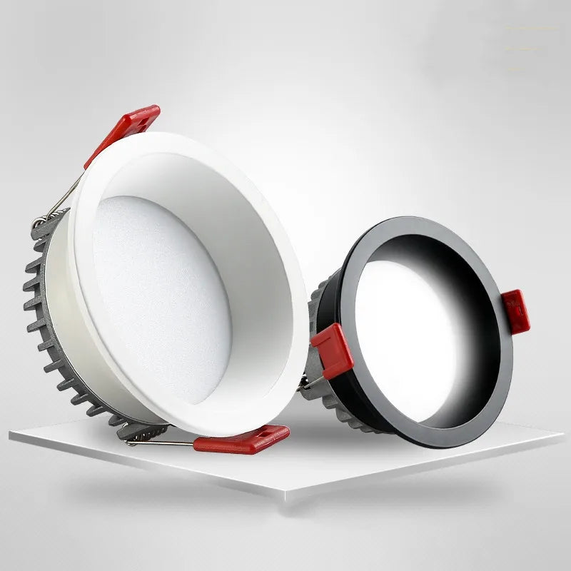 Dimmable Anti-Glare LED Recessed Downlight 7W 9W 12W 15W CRI 90+ 80-Degree 85-265V