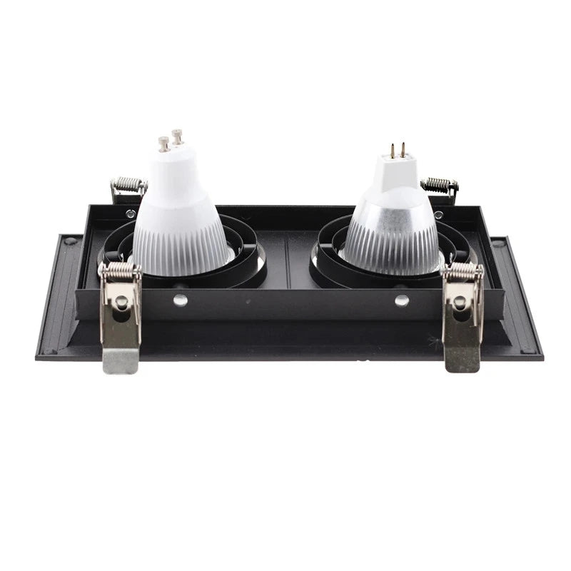 Square GU10 MR16 Recessed Downlight Frame Bracket Single Double Triple Ring Adjustable