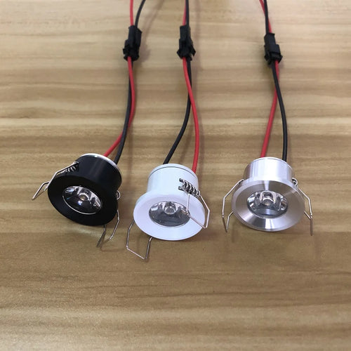 1.5W 3W Mini Bridgelux LED Spotlight 130-260lm 30° CRI 85+ AC/DC 12V-265V 9-Color Black White
