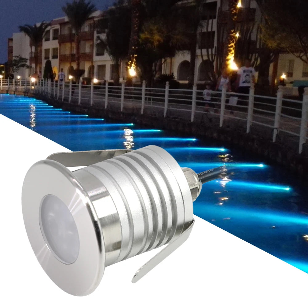 3W IP68 LED Underwater Pool Light 280lm 30° CRI 80+ DC 12-24V 35mm Cutout Stainless Steel