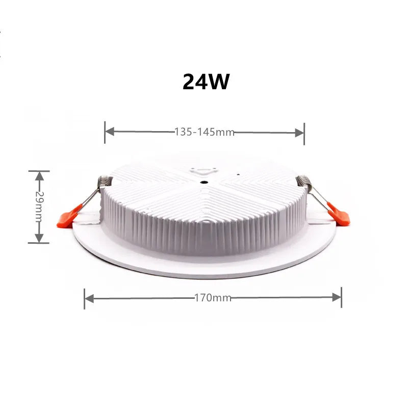 LED Recessed Ceiling Downlight 5W 9W 12W 15W 18W 24W 30W 36W 100lm/W AC110-240V