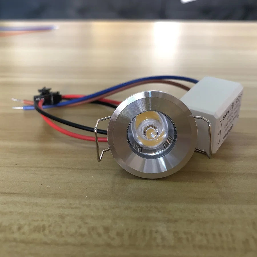 1.5W 3W Mini Bridgelux LED Spotlight 130-260lm 30° CRI 85+ AC/DC 12V-265V 9-Color Black White