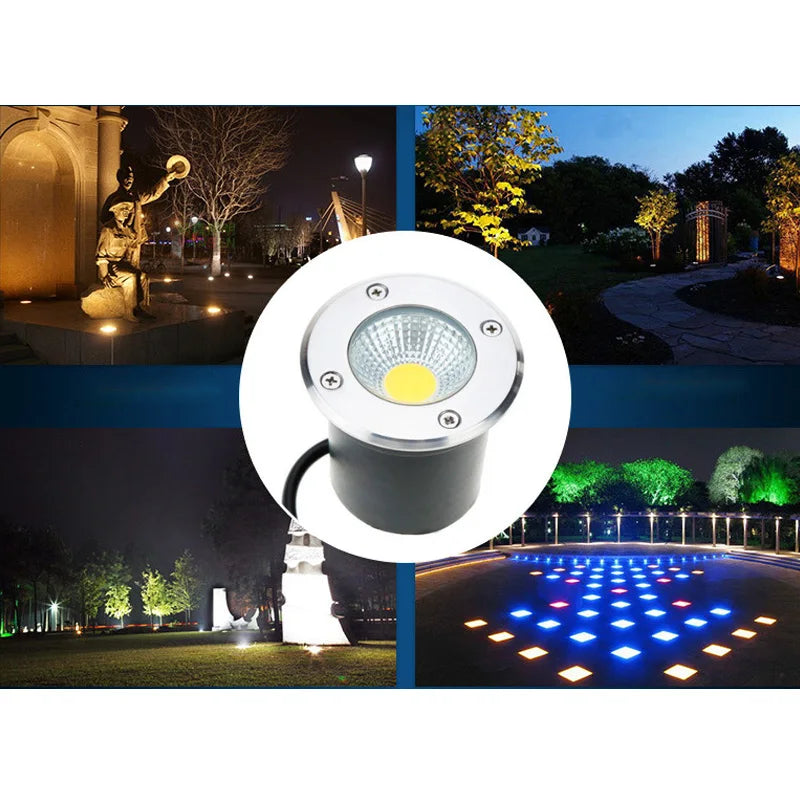 IP68 COB LED Underground Light 3W 5W 10W 15W 120° 100lm/W AC 85-265V DC 12V Garden Path